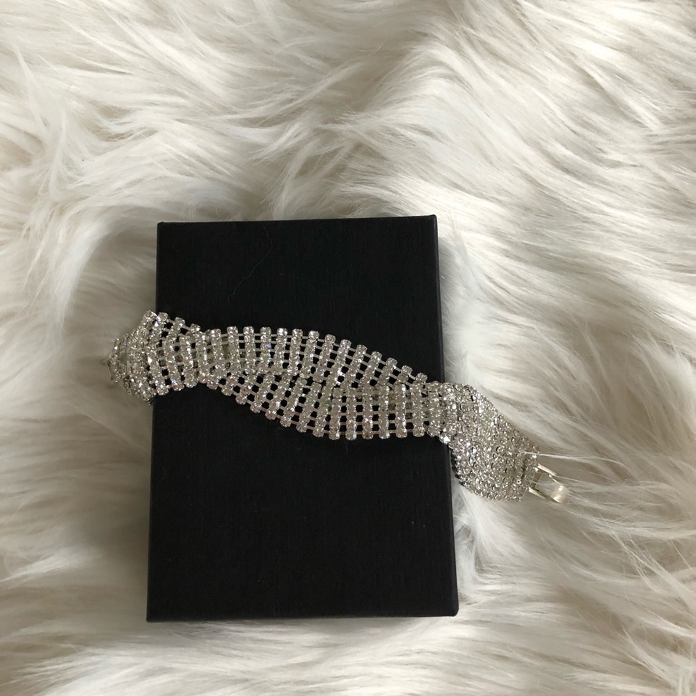 Silver rhinestone bracelet